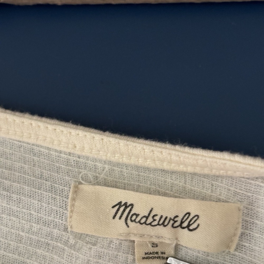 Madewell cropped ivory knit cottagecore top boho ruched minimalist oversized sml - Picture 8 of 10